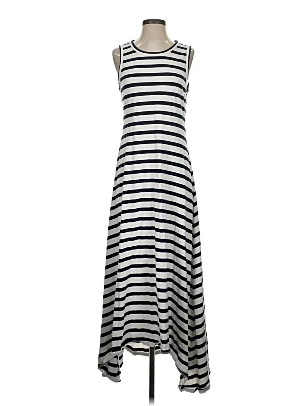 J Crew navy and white striped high low dress, size XS